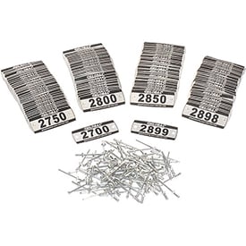 Locker Number Plate Kit - Numbered 2700-2899 - Pack of 200