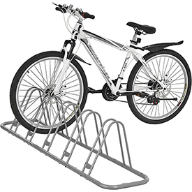 Bicycle Parking Rack, Adjustable, 5-Bike - Single Sided Version - Gray