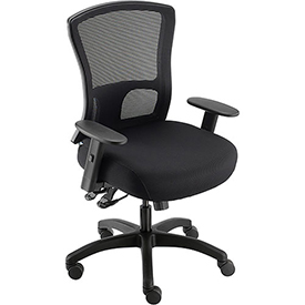 695486 Big & Tall Mesh Back Chair with Asynchronous Tilt - Fabric, Black