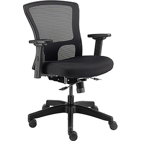 695487 24 Hour Mesh Back Task Chair & Seat Slider - Fabric, Black