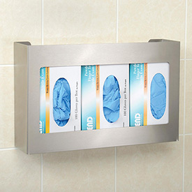 B2222415 Triple Stainless Steel Glove Box Holder, 16 x 3.75 x 10 in.