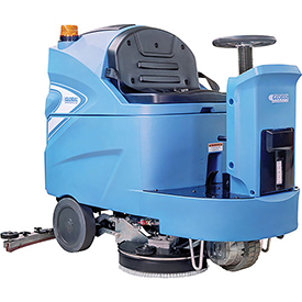 Auto Ride-On Floor Scrubber 34 in. Cleaning Path, Three 170 Amp Batteries - Blue