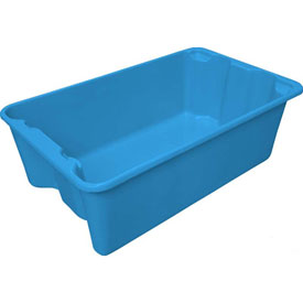 Stack & Nest Storage Tote, 24-1/4 in L x 14-3/4 in W x 8 in H, Blue, Fiberglass, 10 PK