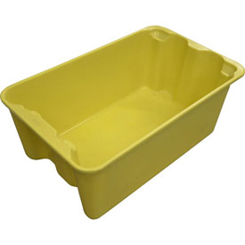 Stack & Nest Storage Tote, 20-1/2 in L x 12-7/8 in W x 8 in H, Yellow, Fiberglass, 10 PK