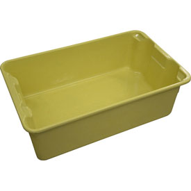 Stack & Nest Storage Tote, 19-3/4 in L x 12-1/2 in W x 6 in H, Yellow, Fiberglass, 10 PK