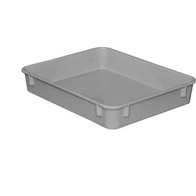 Nestable Storage Tote, 12-3/8 in L x 9-3/4 in W x 2-1/8 in H, Gray, Fiberglass, 30 PK