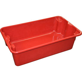 Stack & Nest Storage Tote, 17-7/8 in L x 10-5/8 in W x 5 in H, Red, Fiberglass, 10 PK