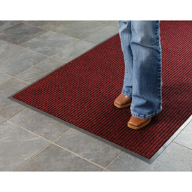 Deep Cleaning Ribbed Entrance Mat - Red - 4 x 6 in. - Durable Polypropylene