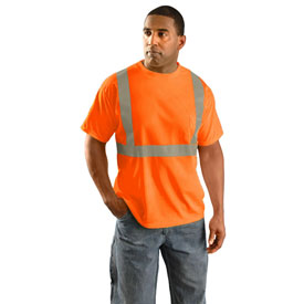 B2242155 Standard Wicking T-Shirt with Pocket Class 2 Hi-Vis, Orange - Large