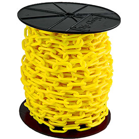 Plastic Chain - 2 in. Links - On A Reel - Yellow - 125 Feet - Trade Size 8