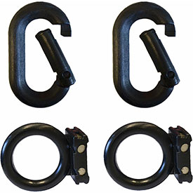Magnet Ring & Carabiner Kit - Black - Set of 2 - 25 lbs Strength