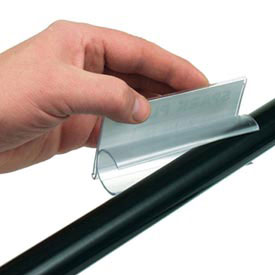 Label Holder 4" Long for 1" & 1-1/8" Dia. Material, Clear (25 pcs/pkg)