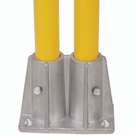 940375 Double Socket Base for Pedestrian Barrier - Gray