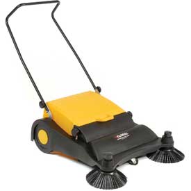Industrial Push Sweeper 32 Cleaning Width Black and Yellow
