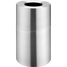 Aluminum Trash Container 35 Gallon Capacity Satin Clear