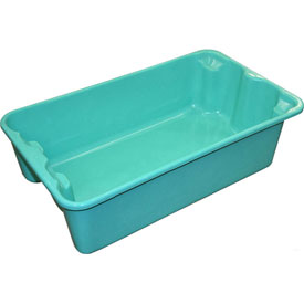 Stack & Nest Storage Tote, 17-7/8 in L x 10-5/8 in W x 5 in H, Green, Fiberglass, 10 PK