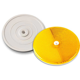 102222 3-1/4" Amber Centermount Reflector, Plastic Backplate, RT-90A