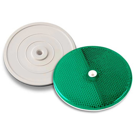 102230 3-1/4" Green Centermount Reflector, Plastic Backplate, RT-90G