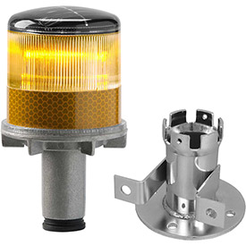 3337-00002 Solar Powered LED Strobe Lights, Amber Bulb