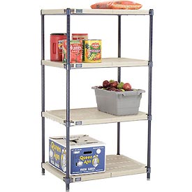 331451N Vented Plastic Shelving, 30 x 18 x 54 in. - Nexelon Finish, Beige & Blue