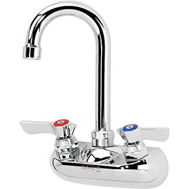 Picture of Krowne B2169846 Silver Series 4 in. Center Wall Mount Faucet&#44; 3.5 in. Gooseneck Spout