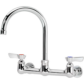 Picture of Krowne B2169949 Commercial Series 8 in. Center Wall Mount Faucet&#44; 6 in. Gooseneck