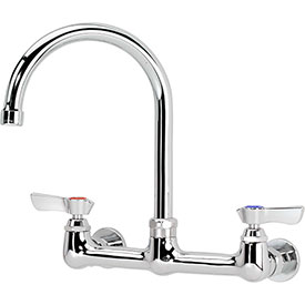 Krowne 12-801L Splash Mount Faucet - 6 Gooseneck Spout, 8 Centers, 8"" Centers