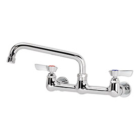 Silver Series 8 in. Center Wall Mount Faucet, 8 in. Spout