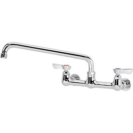 Silver Series 8 in. Center Wall Mount Faucet, 12 in. Spout
