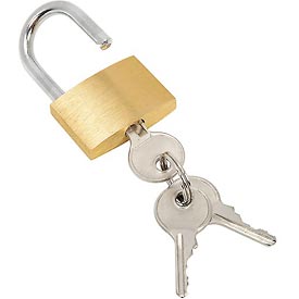 Brass Padlock with 3 Keys - Brass - Keyed Differently - Durable Security
