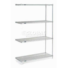 Add-On Poly-Z-Brite Wire Shelving - Clear - 42 x 18 x 54 in.
