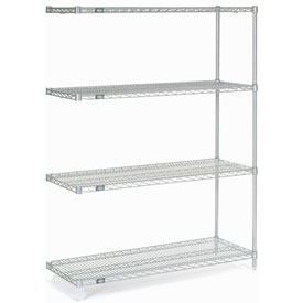 Add-On Poly-Z-Brite Wire Shelving - Clear - 48 x 18 x 63 in.