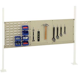 Global Industrial 318867TN Mounting Kit with 18 in. Louver and 36 in. Pegboard for 60 in. Workbench -Tan -  GLOBAL INDUSTRIES