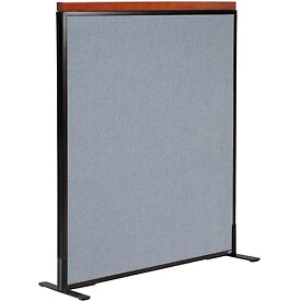 Deluxe Freestanding Office Partition Panel - Blue - 36.25 x 43.5 in. - Flame Retardant