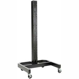 78 in. Mobile Post with Caster Base - Black
