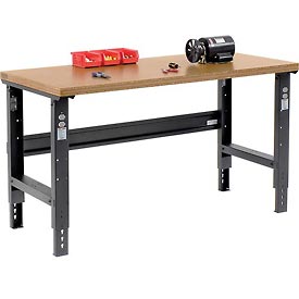 60 x 30 in. Shop Top Square Edge Workbench with Adjustable Height - Black