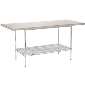 Global Industrial 318654 72 x 30 in. Stainless Steel Top Wire Work Table
