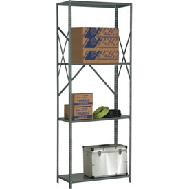 Global Industrial 562218A Steel Shelving - 18 Gauge Open Clip Style 4 Shelf, 48 x 12 x 97 in.