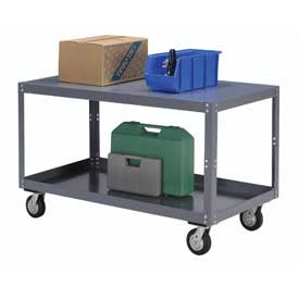 Picture of Global Industrial 579224 Portable Steel Table 2 Shelves 72x36 1200 lbs Capacity Unassembled