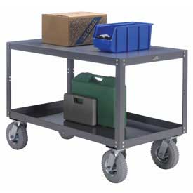 Picture of Global Industrial 579232 Portable Steel Table 2 Shelves 48x30 1200 lbs Capacity Unassembled