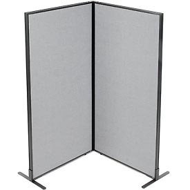 Freestanding 2-Panel Corner Room Divider - Gray - 36.25 x 72 in.
