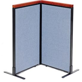 Picture of Global Industrial 695064BL Deluxe Freestanding 2-Panel Corner Room Divider&#44; 24.25 x 43.5 in. Panels&#44; Blue