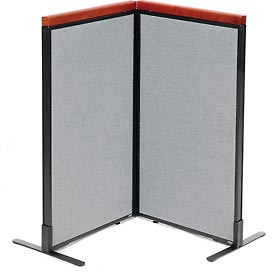 Picture of Global Industrial 695064GY Deluxe Freestanding 2-Panel Corner Room Divider&#44; 24.25 x 43.5 in. Panels&#44; Gray