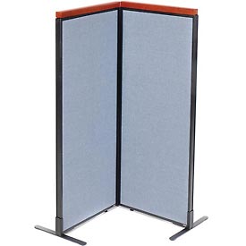 Picture of Global Industrial 695065BL Deluxe Freestanding 2-Panel Corner Room Divider&#44; 24.25 x 61.5 in. Panels&#44; Blue
