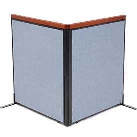 Picture of Global Industrial 695072BL Deluxe Freestanding 2-Panel Corner Room Divider&#44; 36.25 x 43.5 in. Panels&#44; Blue