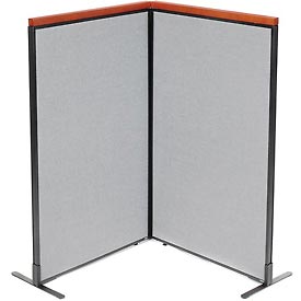Picture of Global Industrial 695073GY Deluxe Freestanding 2-Panel Corner Room Divider&#44; 36.25 x 61.5 in. Panels&#44; Gray