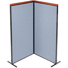 Picture of Global Industrial 695074BL Deluxe Freestanding 2-Panel Corner Room Divider&#44; 36.25 x 73.5 in. Panels&#44; Blue