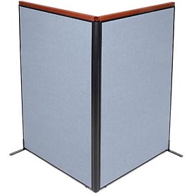 Picture of Global Industrial 695077BL Deluxe Freestanding 2-Panel Corner Room Divider&#44; 48.25 x 73.5 in. Panels&#44; Blue