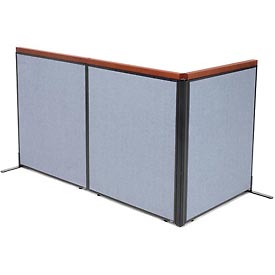 Picture of Global Industrial 695078BL Deluxe Freestanding 3-Panel Corner Room Divider&#44; 36.25 x 43.5 in. Panels&#44; Blue
