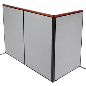 Picture of Global Industrial 695083GY Deluxe Freestanding 3-Panel Corner Room Divider&#44; 48.25 x 73.5 in. Panels&#44; Gray